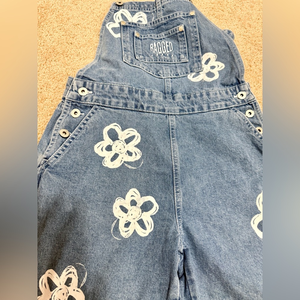 NWOT Free People Women's Blue and White Dungarees-overalls - Picture 4 of 5